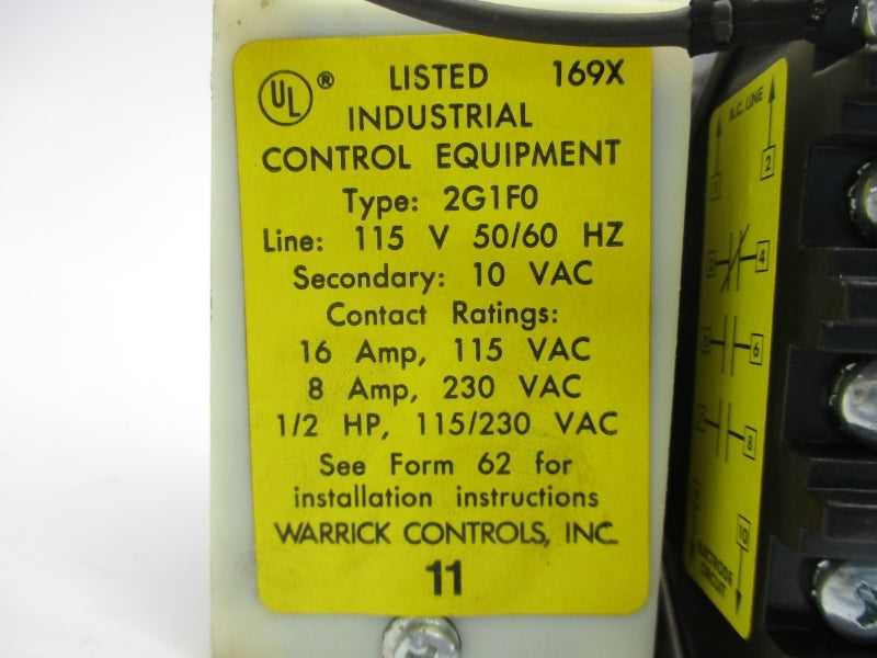 WARRICK CONTROLS 2G1F0-2Z1E 10VDC 16A NSMP