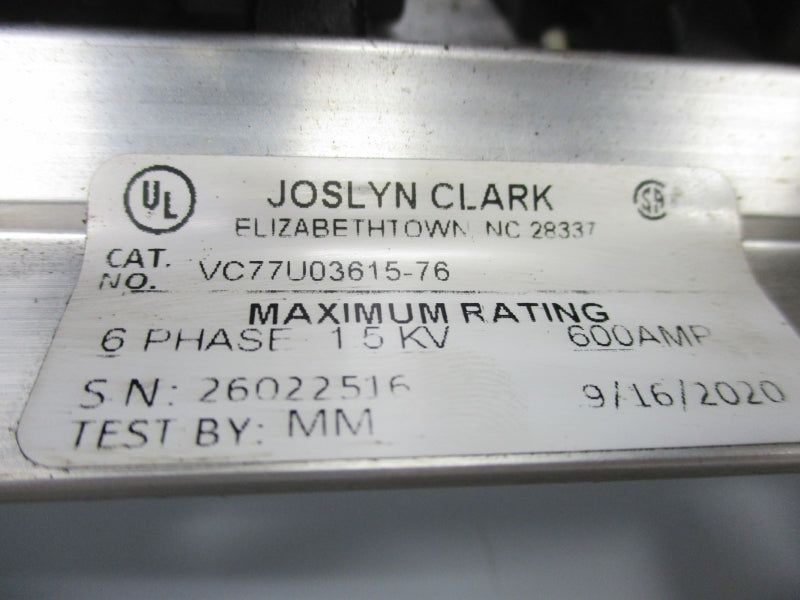 JOSLYN CLARK VC77U03615-76 600A UNMP