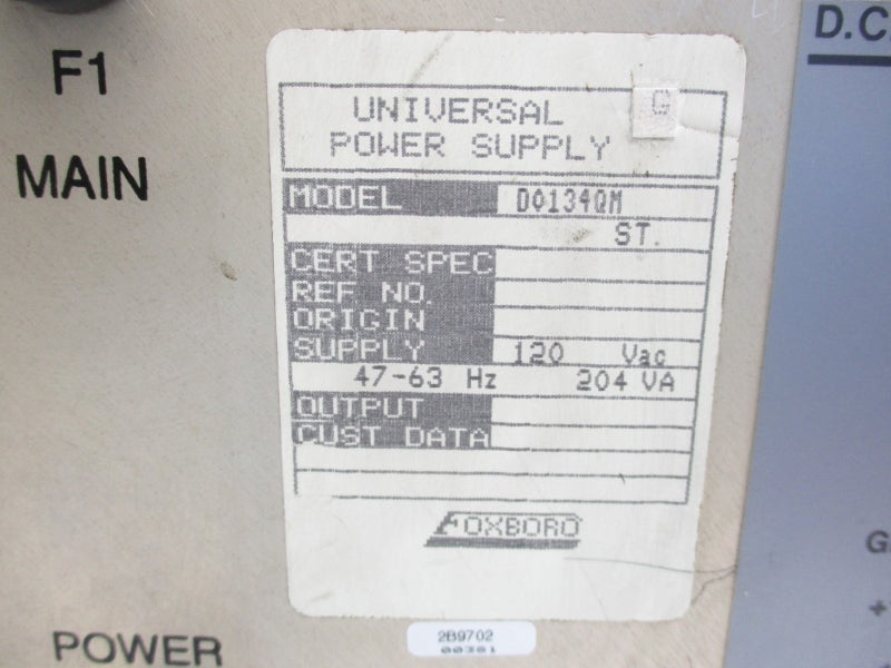 FOXBORO D0134QM 120VAC UNMP