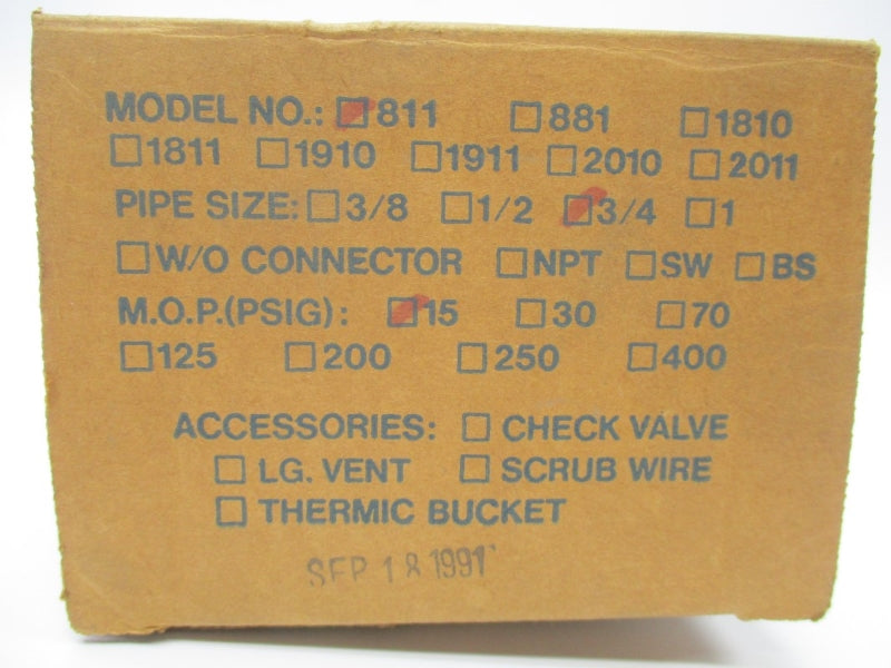 ARMSTRONG 811 15PSI 3/4" NSMP