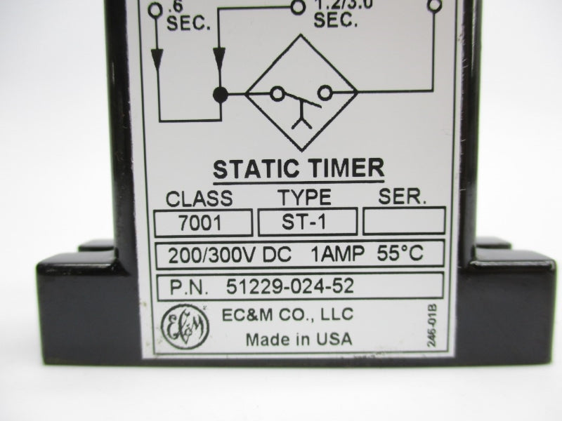 EC&M 51229-024-52 7001ST-1 200/300VDC 1A .6S NSNP