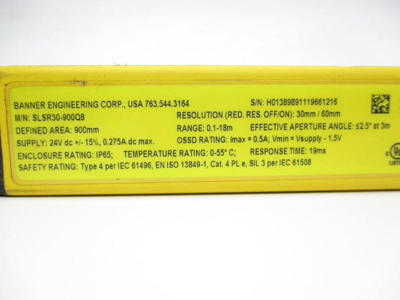 BANNER ENGINEERING SLSR30-900Q8 24VDC 0.275A (AS PICTURED) NSNP