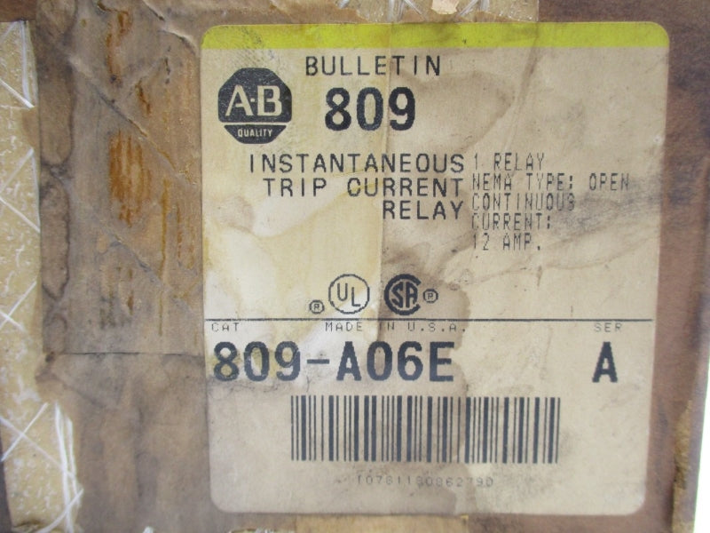 ALLEN BRADLEY 809-A06E SER. A 12A (BR/YL) NSMP