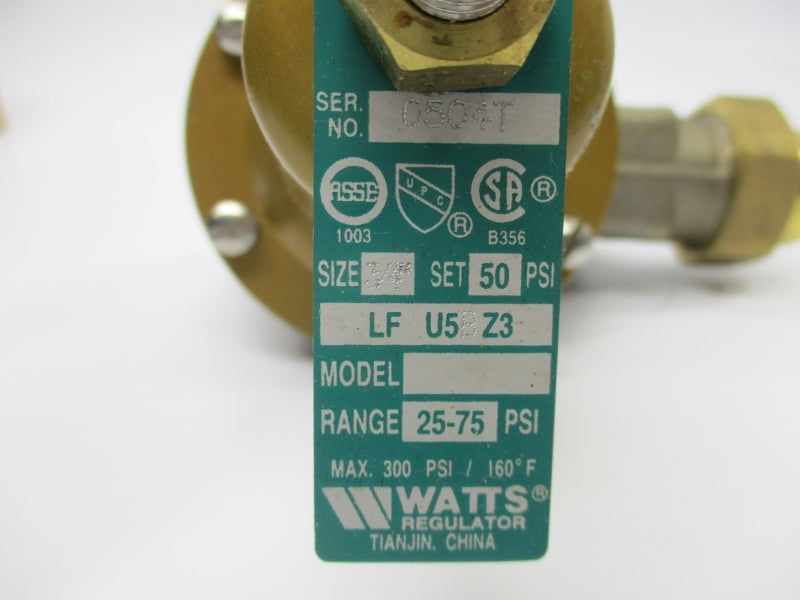 WATTS 3/4LFU5B-Z3 25-75PSI NSMP