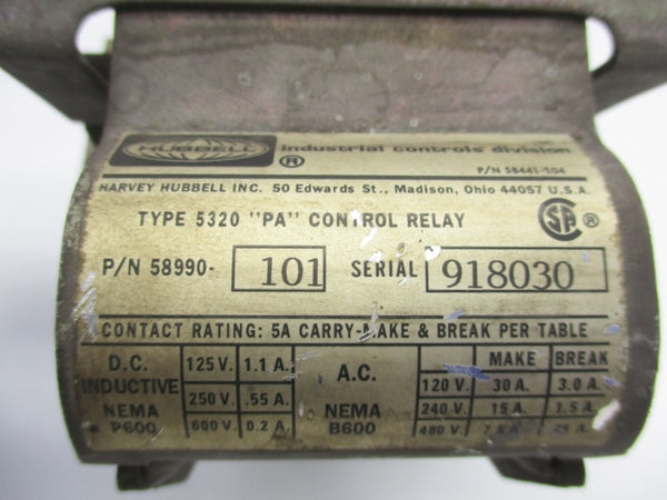 HUBBELL 58990-101 120VAC 30A UNMP