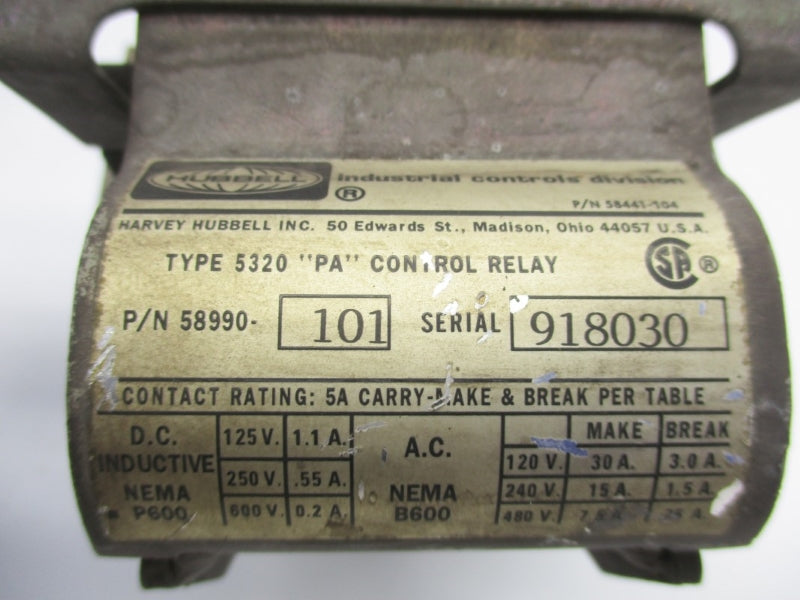 HUBBELL 58990-101 120VAC 30A UNMP