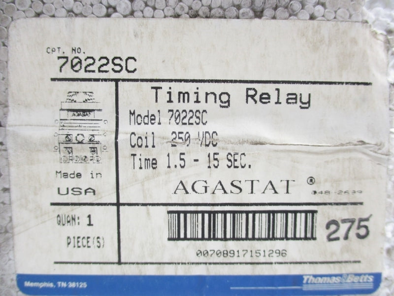 AGASTAT 7022SC 250VDC 1.5-15S NSFS