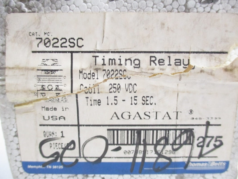 AGASTAT 7022SC 250VDC 1.5-15S NSMP