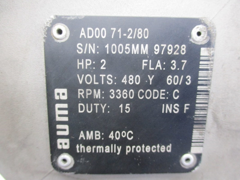 AUMA AD0071-2/80 480VAC UNMP