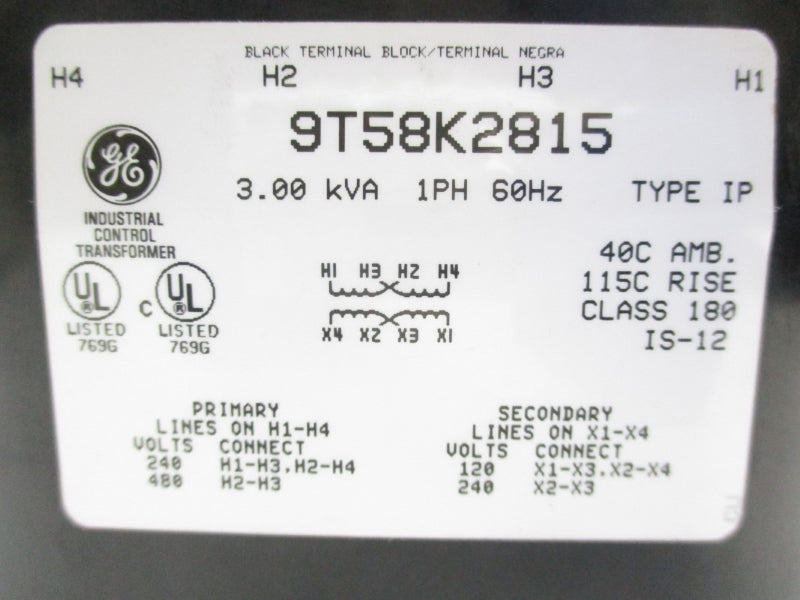 GENERAL ELECTRIC 9T58K2815 480V 3.00KVA NSNP