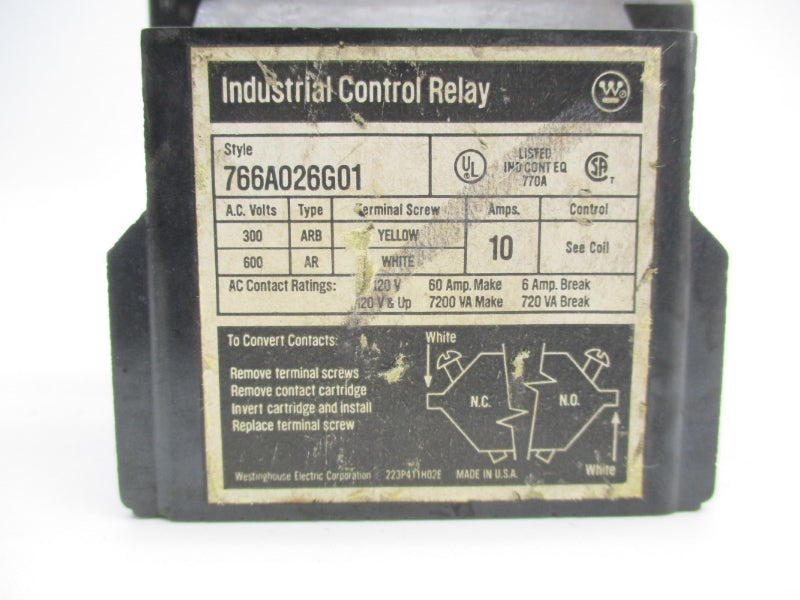 WESTINGHOUSE 766A026G01 110/120V 10A UNMP