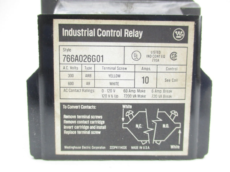 WESTINGHOUSE AR/ARB6A 766A026G01 110/120V 6A NSMP
