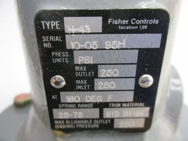 FISHER CONTROLS H-43 250PSI 180'F NSNP