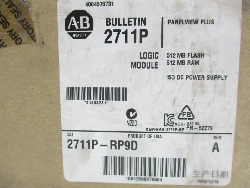 ALLEN BRADLEY 2711P-RP9D SER. A 24VDC NSMP