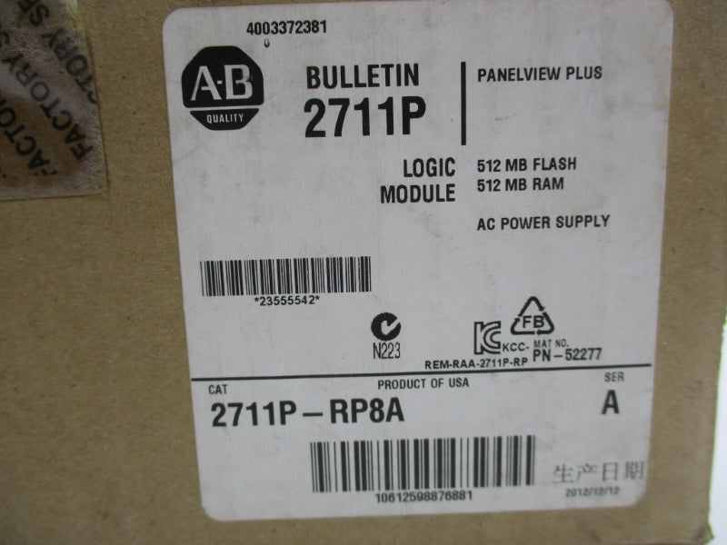 ALLEN BRADLEY 2711P-RP8A SER. A NSMP