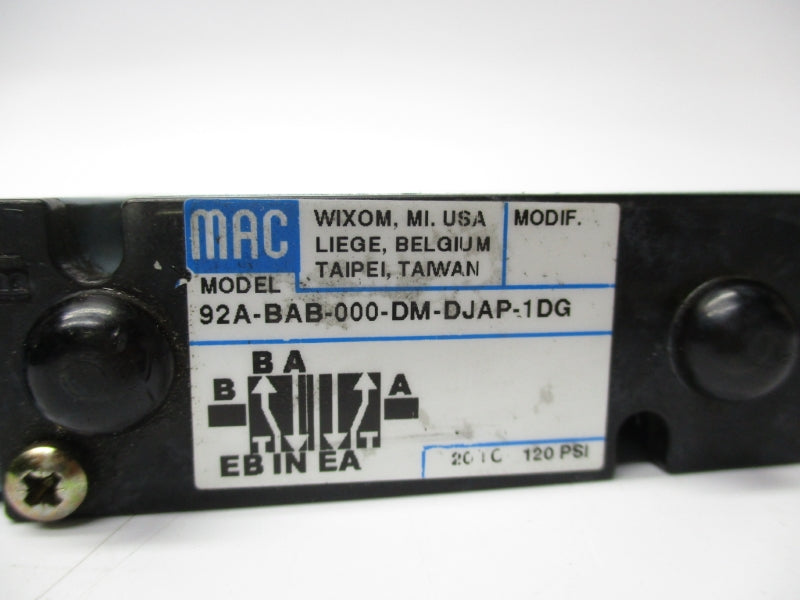 MAC 92A-BAB-000-DM-DJAP-1DG 110/120V 20-120PSI UNMP