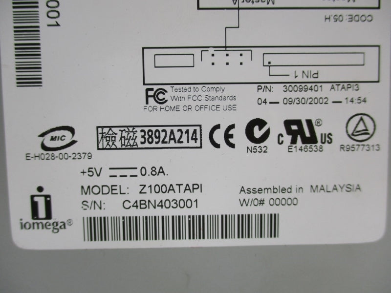 IOMEGA Z100ATAPI 30099401 5V 0.8A NSNP