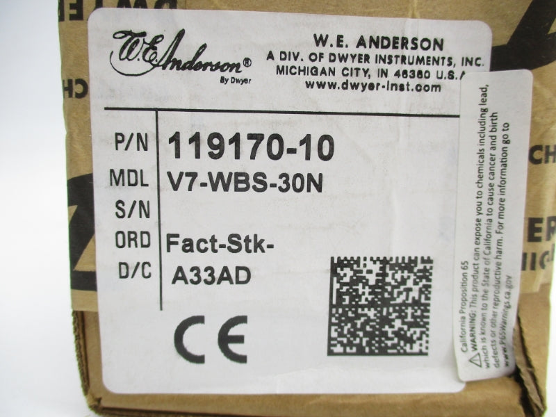 DWYER V7-WBS-30N 480VAC 10A 250PSI NSMP