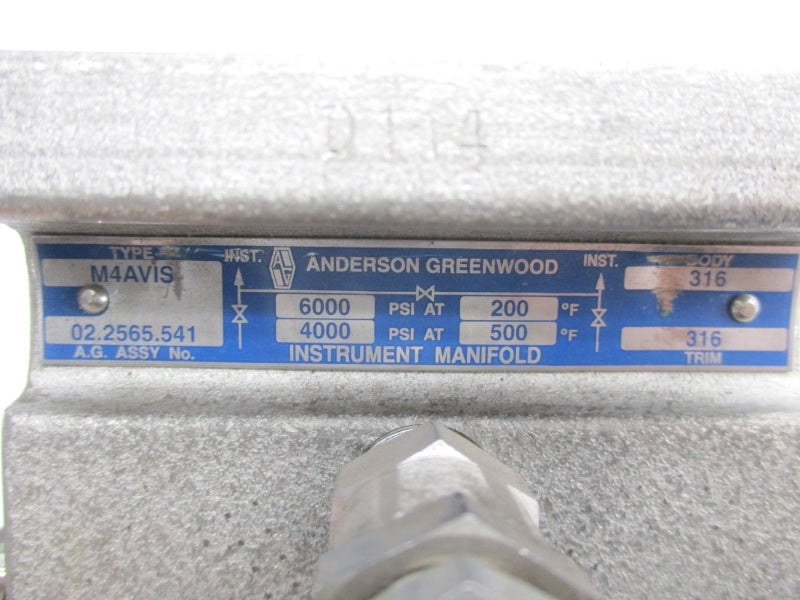 ANDERSON GREENWOOD M4AVIS 6000PSI (AS PICTURED) UNMP