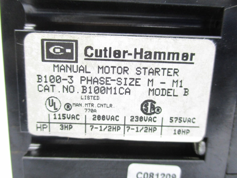 CUTLER HAMMER B100M1CA 575VAC NSMP
