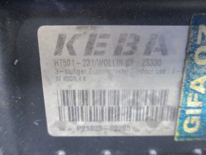KEBA HT501-231/WOLLINC2/25330 24VDC 0.4A (NO KEY) (AS PICTURED) UNMP