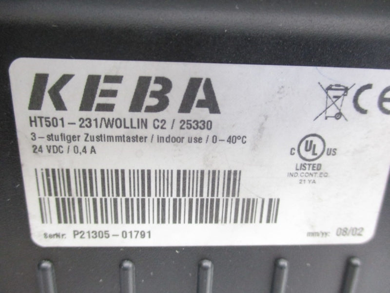 KEBA HT501-231/WOLLINC2/25330 24VDC 0.4A (NO KEY) NSNP