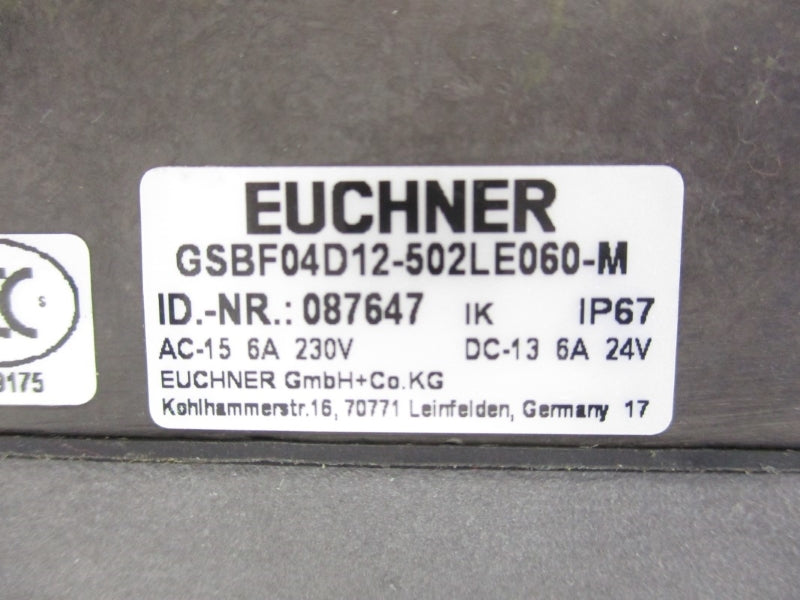 EUCHNER GSBF04D12-502LE060-M 087647 230VAC 6A NSNP