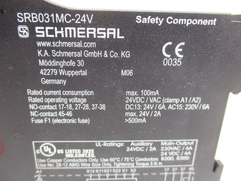 SCHMERSAL SRB031MC-24V-0.7S 101194226 24VAC/DC 6A 0.7S NSMP