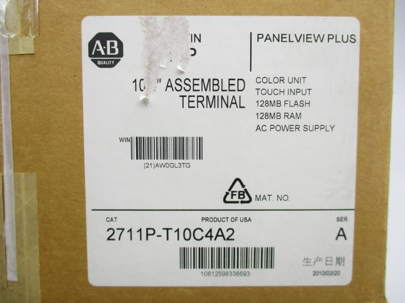 ALLEN BRADLEY 2711P-T10C4A2 SER. A 100-240VAC 1.3-0.65A NSMP