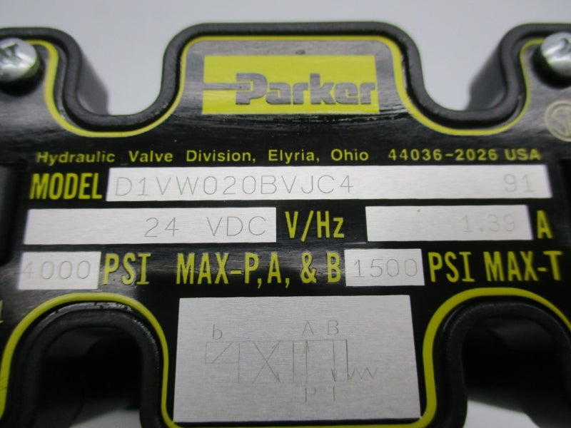 PARKER D1VW020BVJC4 24VDC 1.39A 4000PSI NSMP