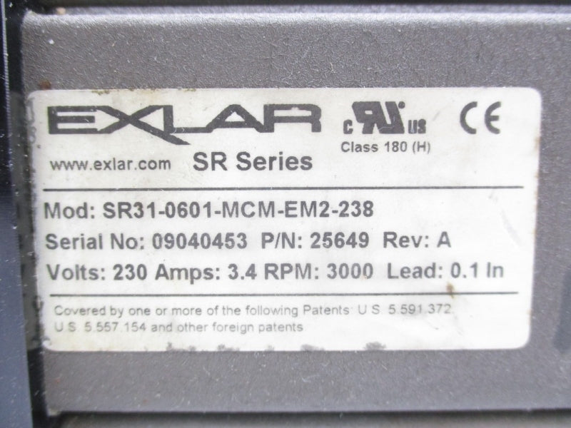 EXLAR SR31-0601-MCM-EM2-238 25649 230VAC 3.4A UNMP