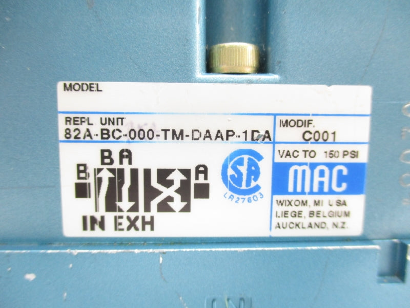 MAC 82A-BC-000-TM-DAAP-1DA 110/120V 150PSI (AS PICTURED) NSNP