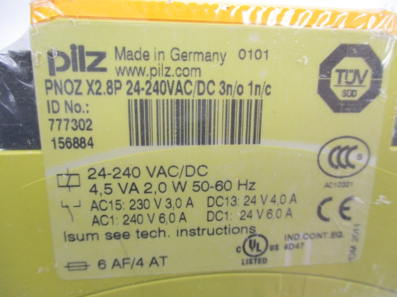 PILZ PNOZX2.8P24-240VAC/DC3N/O1N/C 777302 24-240VAC/DC 6.0A NSNP