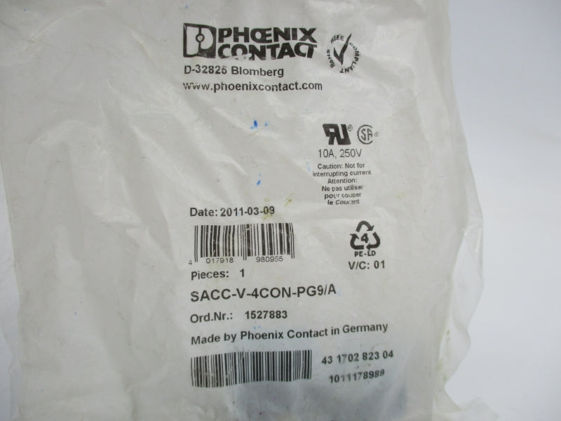 PHOENIX CONTACT SACC-V-4CON-PG9/A 1527883 250V 10A NSMP