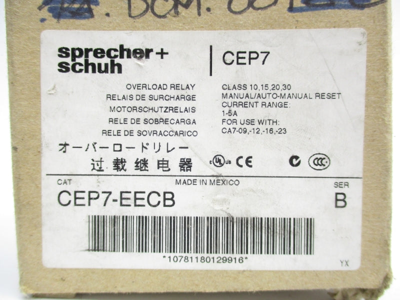SPRECHER+SCHUH CEP7-EECB SER. B 600V 1.0-5.0A NSMP
