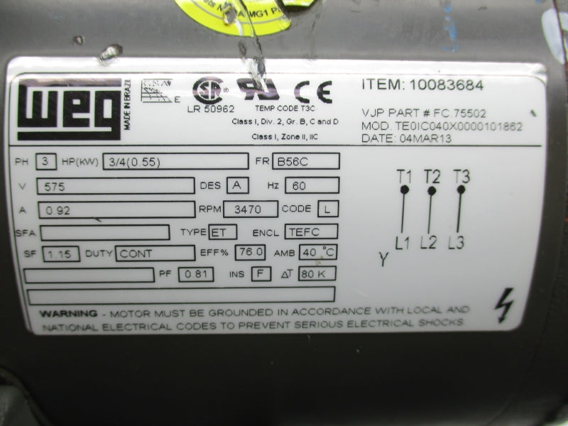 WEG TE0IC040X0000101862 575V 0.92A NSNP