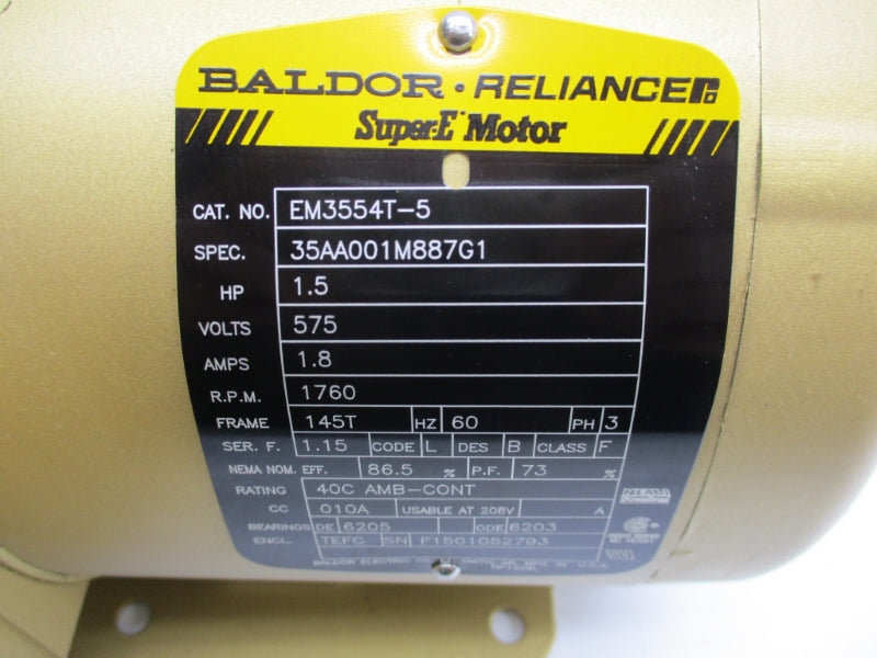 BALDOR EM3554T-5 575V 1.8A NSMP