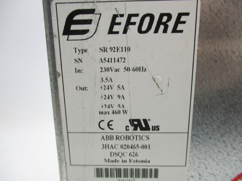 EFORE 3HAC020465-001 SR92E110 230VAC 3.5A UNMP