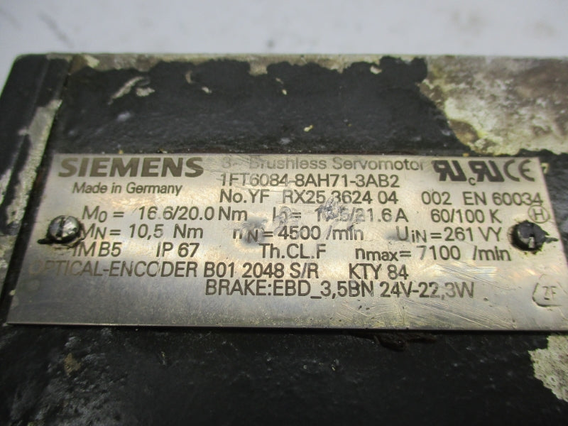 SIEMENS 1FT6084-8AH71-3AB2 17.5/21.6A UNMP