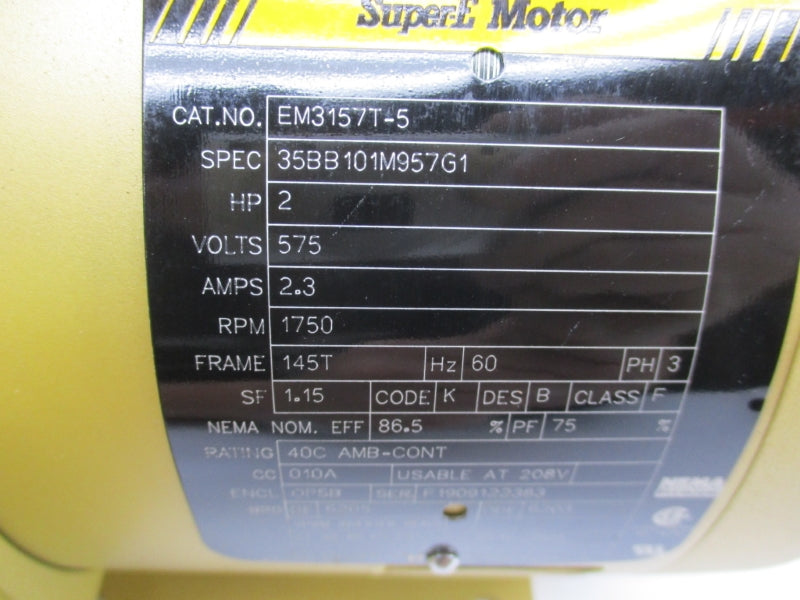 BALDOR EM3157T-5 575V 2.3A NSNP