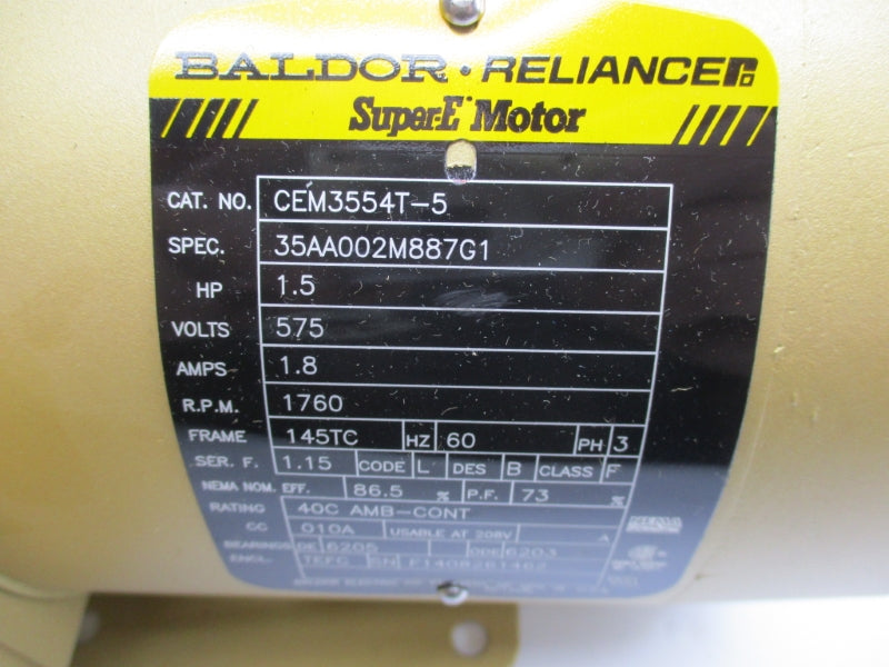 BALDOR CEM3554T-5 575V 1.8A NSNP