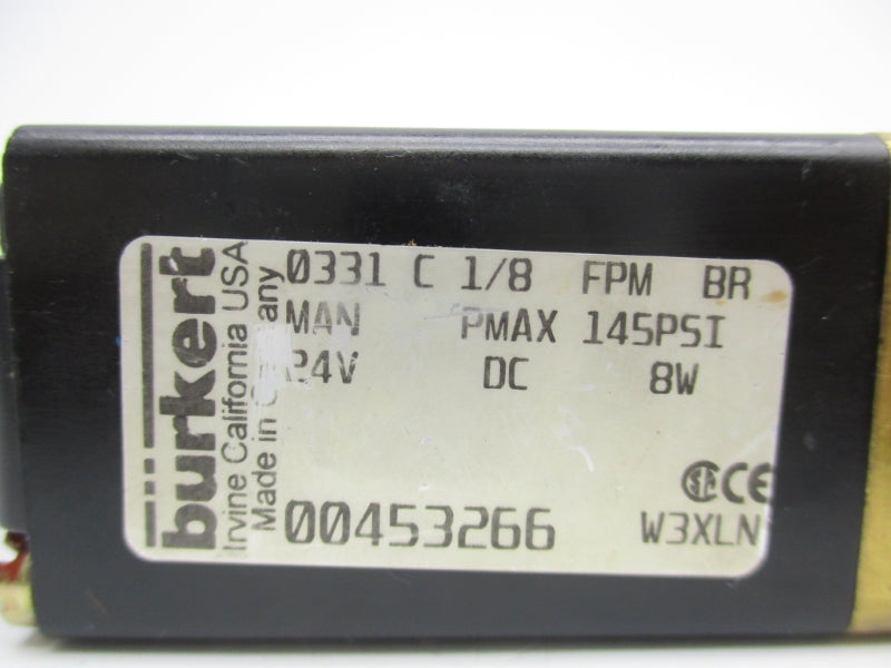 BURKERT 0331C1/8FPMBR 00453266 24VDC 145PSI UNMP