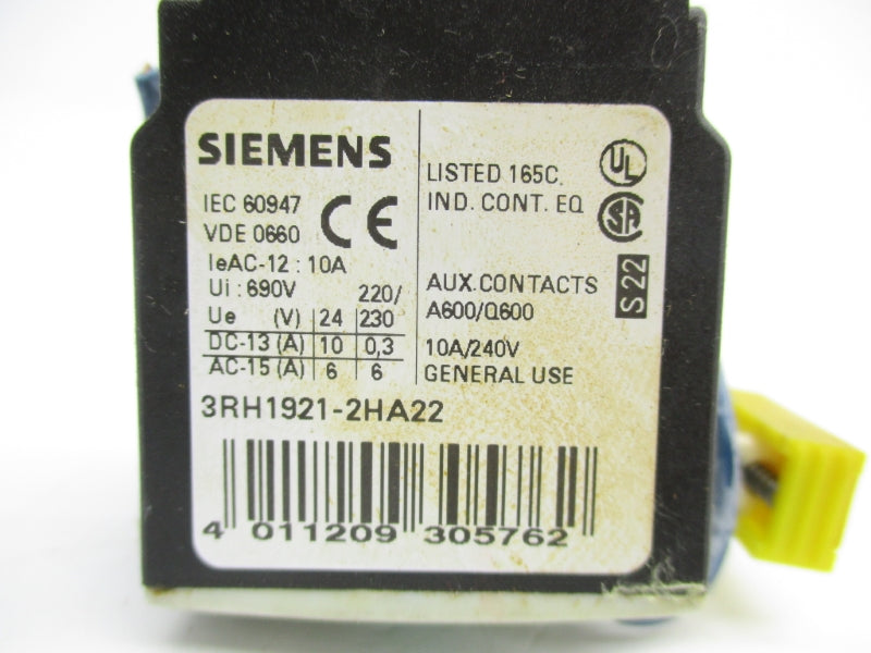 SIEMENS 3RH1921-2HA22 690V 10A UNMP