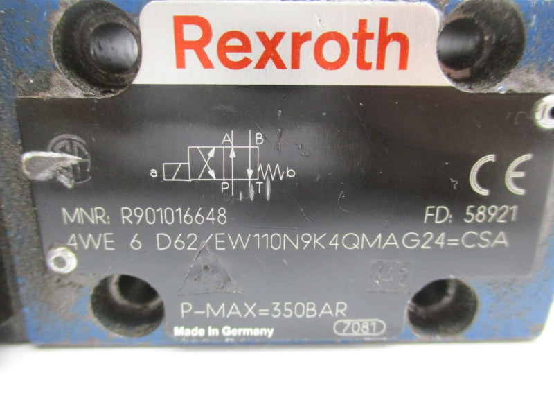 REXROTH 4WE6D62/EW110N9K4QMAG24=CSA R901016648 UNMP
