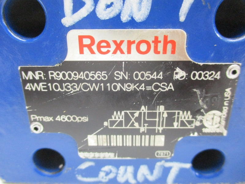 REXROTH 4WE10J33/CW110N9K4=CSA R900940565 UNMP