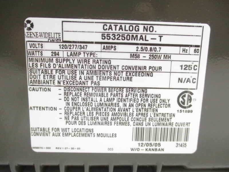 KEENE 553250MAL-T 347V 0.7A NSMP