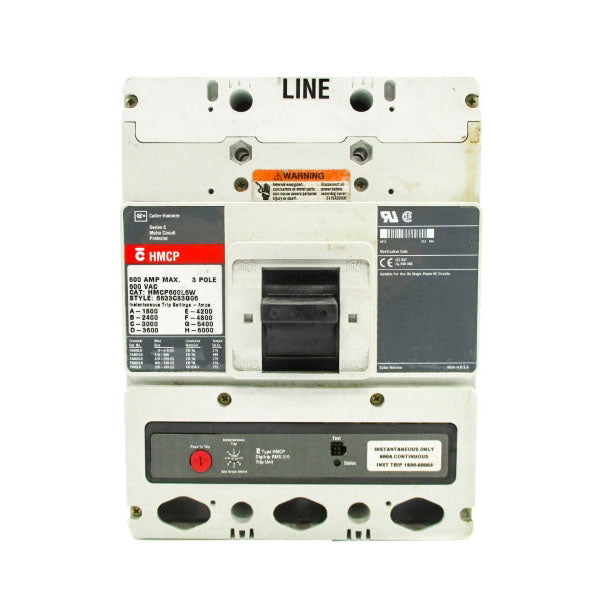 CUTLER HAMMER HMCP600L6W 600VAC 600A UNMP