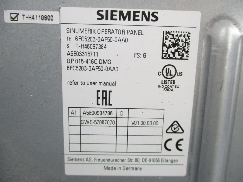SIEMENS 6FC5203-0AF50-0AA0 UNMP