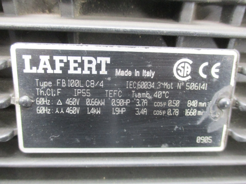 LAFERT FB100LC8/4 460V 3.7A NSNP