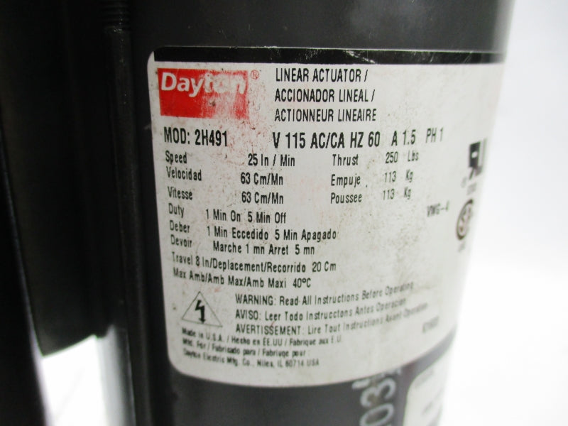 DAYTON 2H491 115VAC 1.5A UNMP